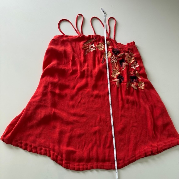 Free People-Embroidered-Flower Fields-Shift Dees-Strappy-Low Back-Fall-Size M - Picture 13 of 16
